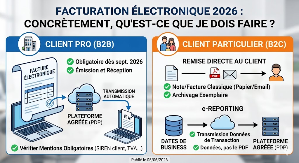 Facturation électronique 2026 : concrètement, qu’est-ce que je dois faire (B2B vs B2C) ?